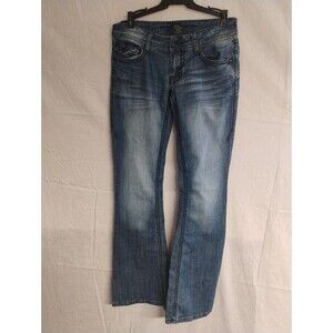 Vanity Womens Size 27W X 33L Dark Wash Pocket Denim Jeans Grunge Flaws